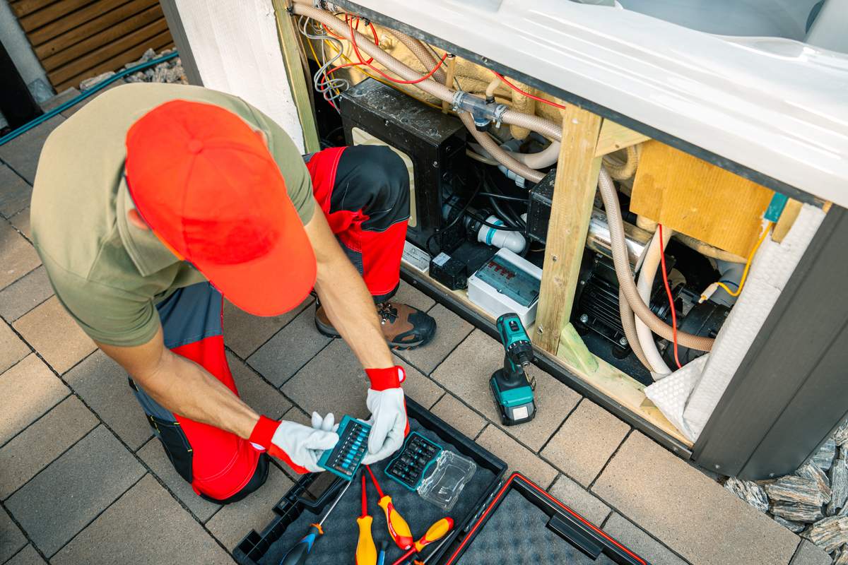 Commercial technician workspace for refrigeration repair
