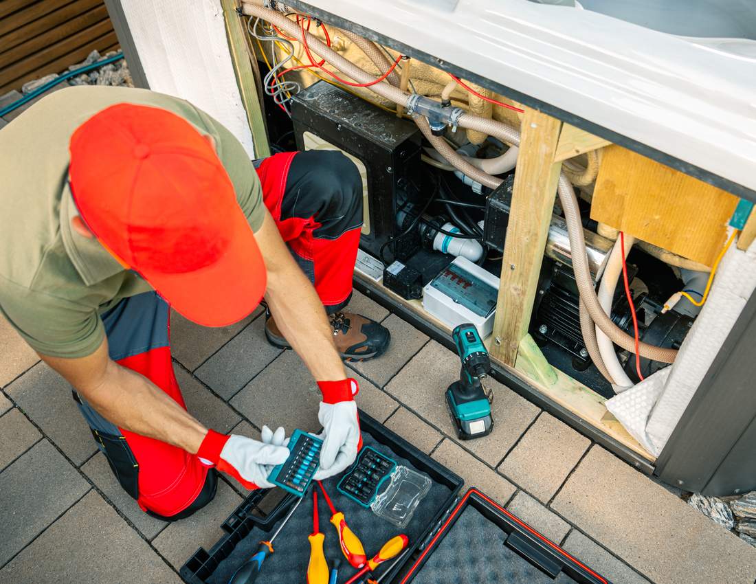 Commercial technician workspace for refrigeration repair