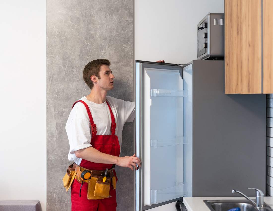 Kitchen refrigerator ready for appliance repair service