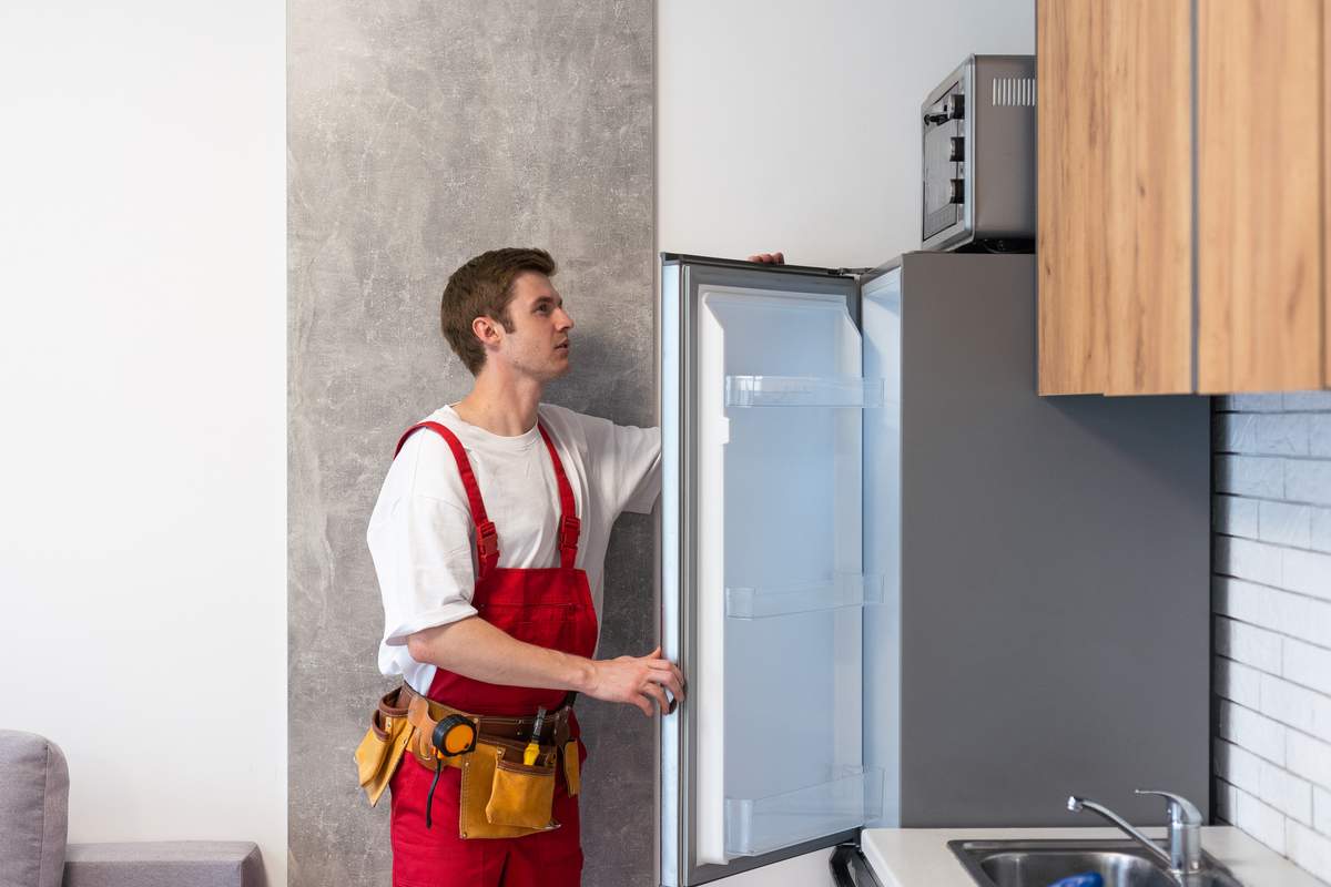Kitchen refrigerator ready for appliance repair service